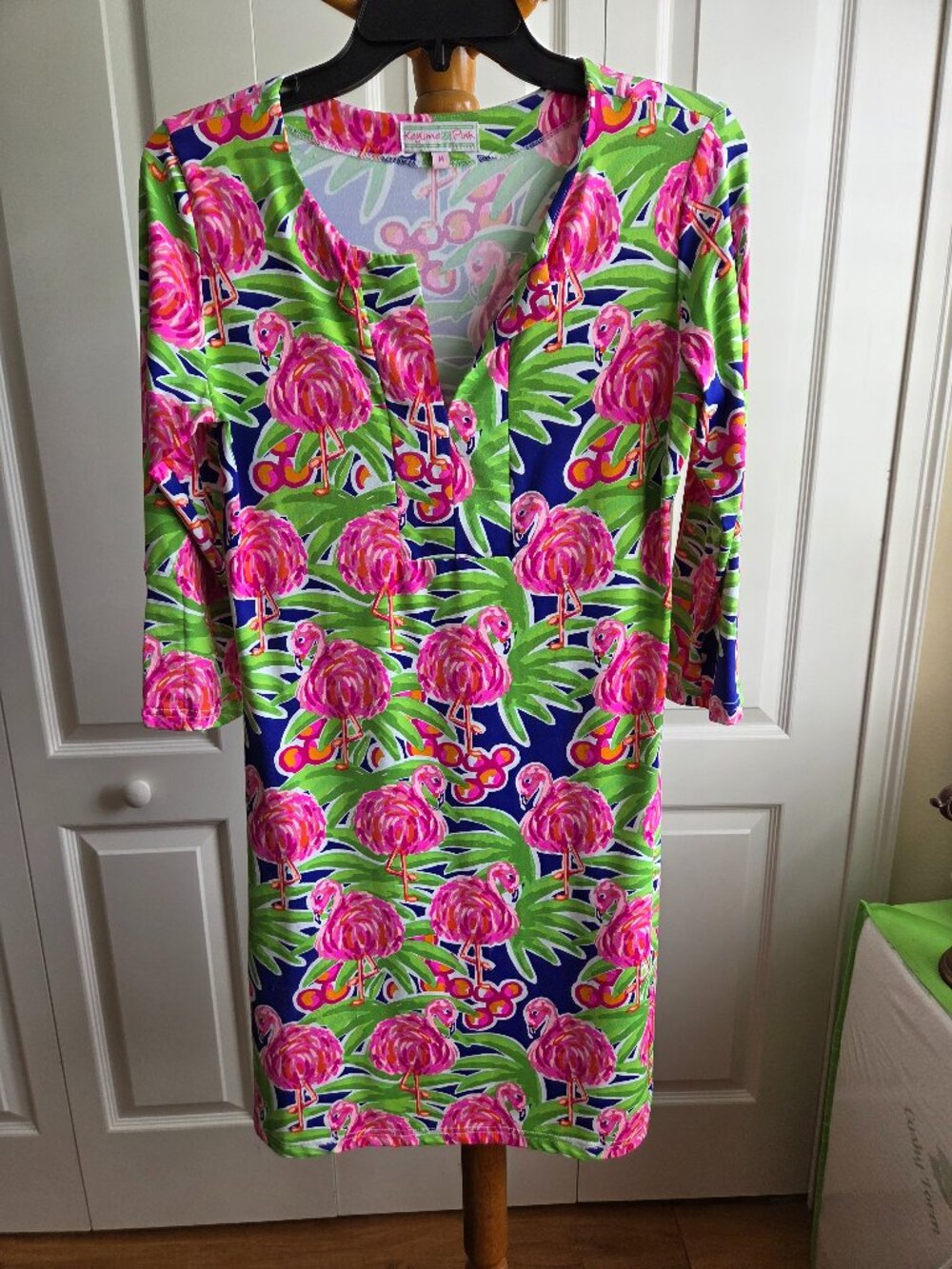 Keylime & Pink Flamingo print Dress size M